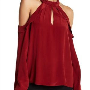 Ramy Brook Cold Shoulder Silk Blouse